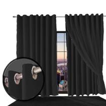 cortina pé direito blackout Bruna 5,50 x 3,50 tecido palha