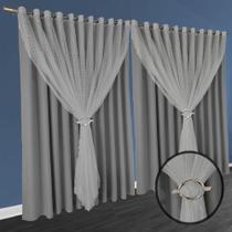 cortina pé direito blackout varão 5,00 x 3,80 Fiori preto cortina pé direito blackout varão 5,00 x 3,80 Fiori preto