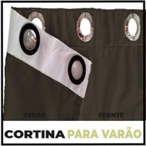 cortina pé direito Bruna 5,00 x 4,00 tecido com voal palha