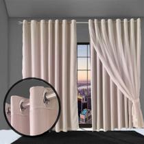 cortina pé direito em tecido 5,50 x 4,30 Bruna voal marrom