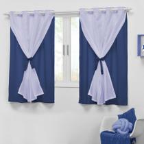 Cortina Pequena Para Criança 2,20X1,30 Tecido Azul Teen Cortina Pequena Para Criança 2,20X1,30 Tecido Azul Teen