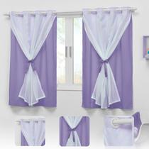 Cortina Pequena Para Criança 2,20X1,30 Tecido Lilás Teen Cortina Pequena Para Criança 2,20X1,30 Tecido Lilás Teen