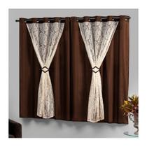 Cortina Pequena Para Sala 2,20X1,30 Tabaco e Palha Marrocos Cortina Pequena Para Sala 2,20X1,30 Tabaco e Palha Marrocos