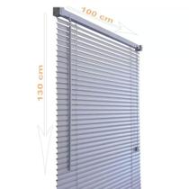 Cortina Persiana Horizontal Pvc 25 Mm 100 L X 130 A cm Cinza Primafer