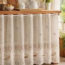 Cortina Pia Balcão Banheiro Cozinha Renda Varias Estampas