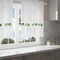 Cortina Pia com Bando Vitro Real Renda Cozinha 1,60x0,80x0,20