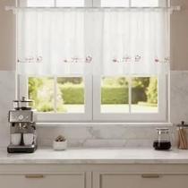 Cortina Pia Renda Coffee Branco 2,00Larg X0,80 Alt Cortina Pia Renda Coffee Branco 2,00Larg X0,80 Alt