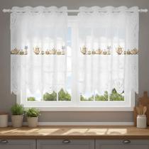 Cortina Pia Vitro Renda Cozinha Bule 1,60X0,80 Alt