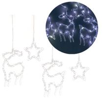 Cortina Pisca 8 Funções Rena e Estrela 130 Lâmpadas Branco Frio 3 Metros - Bela Flor