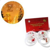 Cortina Pisca Fio De Fada 130 Leds Warm 10 Figuras Natalinas, Luzinhas de Natal