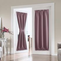 Cortina PONY DANCE Blackout para porta francesa, 65 x 203 cm, rosa seca