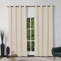 Cortina Porta 2 Metros Grande Blecaute Bege PVC Liso 2,80x2,70