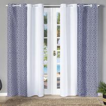 Cortina porta balcão para sala/quarto florata 2,80x2,20m branco