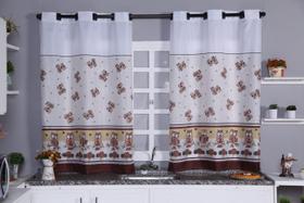 cortina pra cozinha cortina estampada 2,40x1,30m cortina oxford cortina de janela - gv enxovais