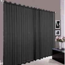 cortina pra sala grande voal quadriculado preto 6,00x2,80 cortina pra sala grande voal quadriculado preto 6,00x2,80