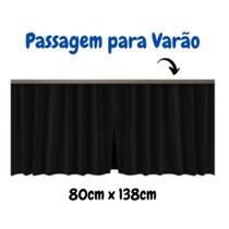 Cortina Preto para Pia de Cozinha e Tanque 80x138cm