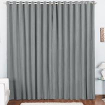 Cortina Pryme 2 Metros Sala Quarto em Oxford para Varão Cinza - 100% Poliéster