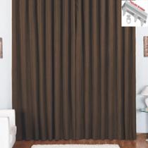 Cortina Pryme 3 Metros Sala Quarto Em Oxford Para Trilho Suisso - Tabaco Cortina Pryme 3 Metros Sala Quarto Em Oxford Para Trilho Suisso - Tabaco