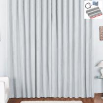 Cortina Pryme 4 Metros Sala Quarto em Oxford para Trilho Comum - Branca - 100% Poliéster