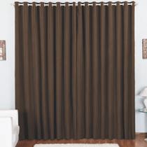 Cortina Pryme 4 Metros Sala Quarto em Oxford para Varão - Tabaco - 100% Poliéster