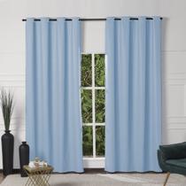 Cortina Quarto Azul Blackout PVC 2,80x1,90 P/ Varão Simples