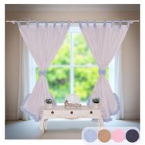 Cortina Quarto de Bebê Menina Menino Decoração Simples 04 Peças