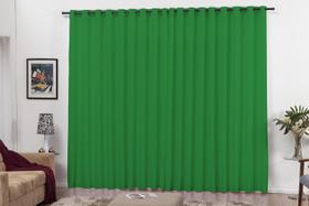 Cortina Quarto E Sala 3,00X2,50 Com Ilhos Para Varão Verde