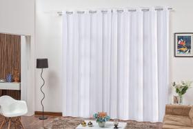 cortina quarto em tecido microfibra branca 4,00x2,80 - B.F CONFECÇOES