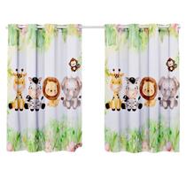 Cortina Quarto Infantil Criança Bebe Para Varao Simples Decorativa Menino Menina Safari Savana
