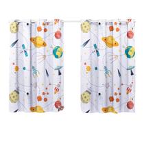 Cortina Quarto Infantil Criança Pequena P/ Varao Simples 2,00x1,40 Menino Basica Astronauta Jupiter Branco Cortina Quarto Infantil Criança Pequena P/ Varao Simples 2,00x1,40 Menino Basica Astronauta Jupiter Branco