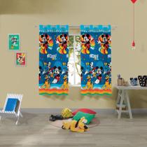 Cortina Quarto Infantil Menino 2,00x 1,80 Microfibra Mickey - Lepper
