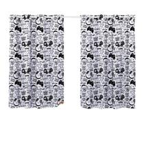 Cortina Quarto Infantil Pequena Criança 2,00x1,40 Varao Simples Decorativa Basica Video Game Branco