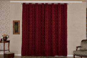 Cortina Quarto Jacquard Tecido Semi Blackout Bordo 3,00X2,50M