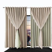 Cortina Quarto Para Sala E Blecaute Bia 4,50 X 2,70 Palha