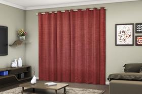 Cortina Quarto/Sala 3X2,60 Vermelho Cristal Cetim Amassado