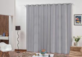 cortina quarto sala em tecido microfibra cinza 4,00x2,80