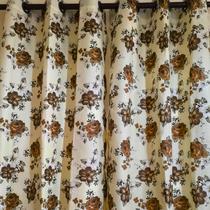 Cortina quarto sala rustica 1,35 folhagem