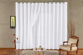 cortina quarto sala voal liso com forro branco 3,00x2,20 - JU ENXOVAIS