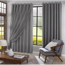 cortina quarto sala voal liso com forro cinza 4,00x2,80 cortina quarto sala voal liso com forro cinza 4,00x2,80