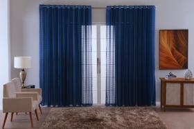 cortina quarto sala voal xadrez charm transparente 6,00x2,80