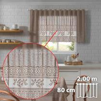 Cortina Renda 200x80cm Interlar Vaquinhas Pia Balcão Cozinha Cor Marromvalencia