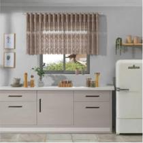 Cortina Renda 2,20m X 80cm Para Pia Ou Janela Arabesco Marrom Cortina Renda 2,20m X 80cm Para Pia Ou Janela Arabesco Marrom