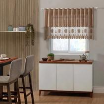 Cortina Renda 2,20m X 80cm Para Pia Ou Janela Bule Interlar Marromescuro Cortina Renda 2,20m X 80cm Para Pia Ou Janela Bule Interlar Marromescuro