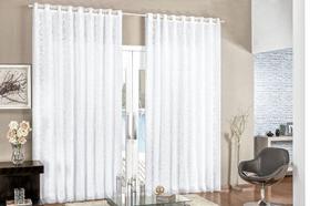 Cortina Renda 3,00m x 2,80m Branca Tecido Renda com Voal Floral Sala ou Quarto Cortina Renda 3,00m x 2,80m Branca Tecido Renda com Voal Floral Sala ou Quarto