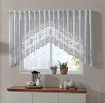 Cortina Renda Bando Cascata 3M X 1M Alt Branca Bule Lisa