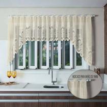 Cortina Renda Cascata 3,00 M X 1,00 Alt Arabesco Creme