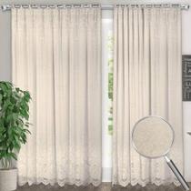 Cortina Renda Com Forro Sala Quarto 3,50Largx 2,20 Alt