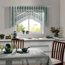 Cortina Renda Cozinha Cascata 3,00 M X 1,00 Alt Pistache