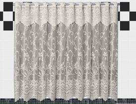 Cortina Renda Cozinha Nova Karla 2,00 x 1,20m Bege Cortina Renda Cozinha Nova Karla 2,00 x 1,20m Bege