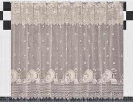 Cortina Renda Cozinha Pratos 2,20 x 1,20m Bege Cortina Renda Cozinha Pratos 2,20 x 1,20m Bege